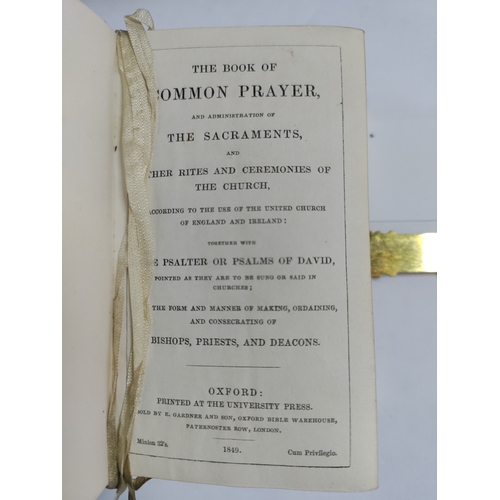 255 - An antique church service book from 1849 with original leather box.