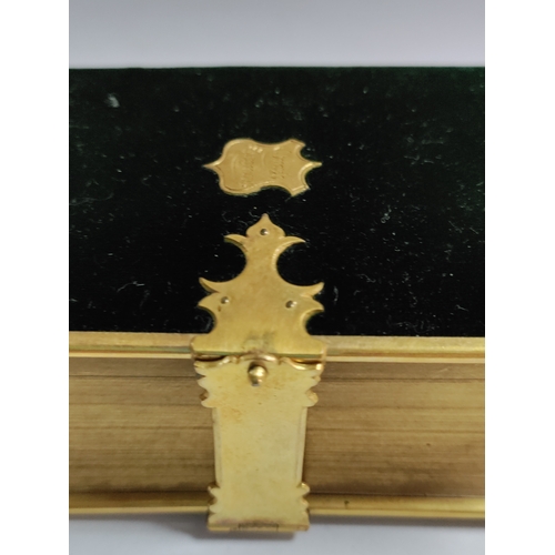 255 - An antique church service book from 1849 with original leather box.