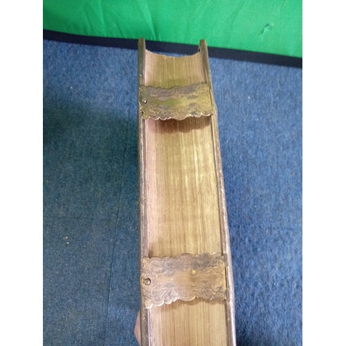 256 - A 19th century bible the life of reverent John brown. Brass edged with brass clips. measure H 34cm x... 