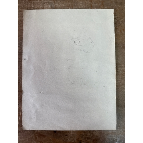 258 - Original pencil drawing of a person standing by a fence signed LS Lowry. We cannot prove provenance ... 