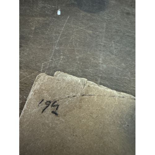 260 - Original pencil drawing of a lampost and fence signed LS Lowry 1961 mentions tub lane on the rear wh... 