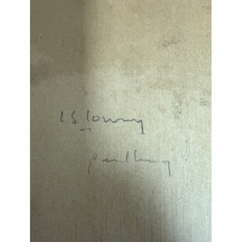 260 - Original pencil drawing of a lampost and fence signed LS Lowry 1961 mentions tub lane on the rear wh... 