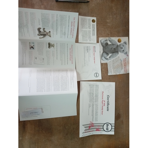 196 - A steiff bear with certificate.