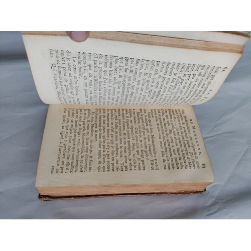 83 - A collection of 18th century leather bound books. To include; La vie De Marianne ou Les avantures De... 