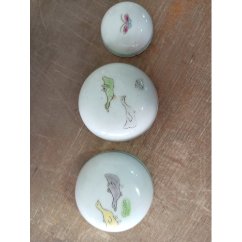 94 - A set of 3 Chinese ginger jars depicting children playing.