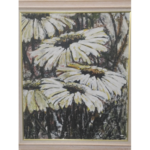 119 - A oil painting depicting sun flowers. H 108 W 93