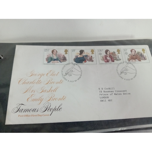 265 - An album with APX 50 first day covers mostly from 70s-80s. Last few pages are royal mail mint stamps... 