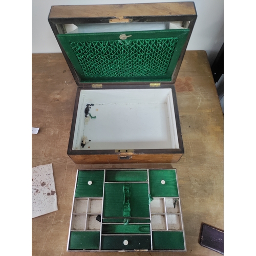 227 - An antique Victorian wooden sewing/work box AF