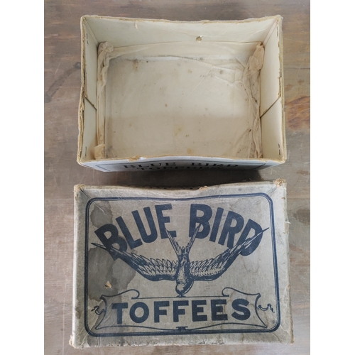 228 - A vintage cardboard blue bird toffees box