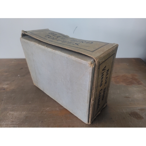 228 - A vintage cardboard blue bird toffees box