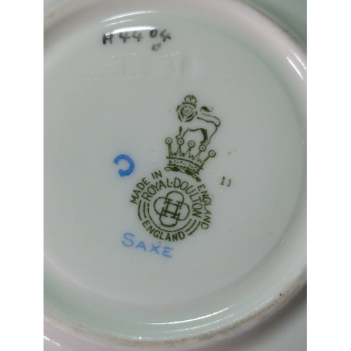 236 - A Royal Doulton 'Saxe' complete art deco style coffee set to include 6 espresso cups with saucers, s... 