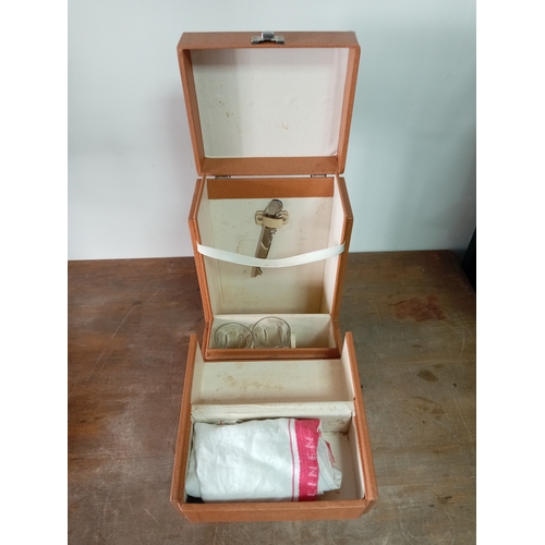 244 - A vintage picnic wine hamper