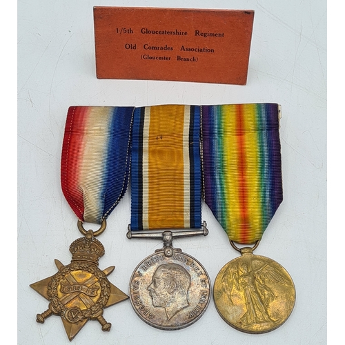 249 - A trio of WW1 medals to include 1915 star, war and victory medals. Harry Evans, 2511, 1/5th Gloucest... 