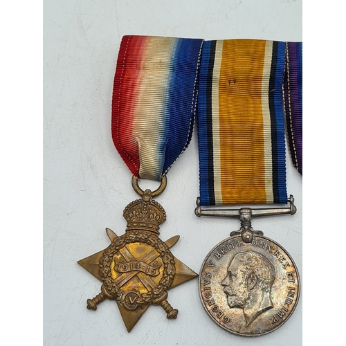 249 - A trio of WW1 medals to include 1915 star, war and victory medals. Harry Evans, 2511, 1/5th Gloucest... 