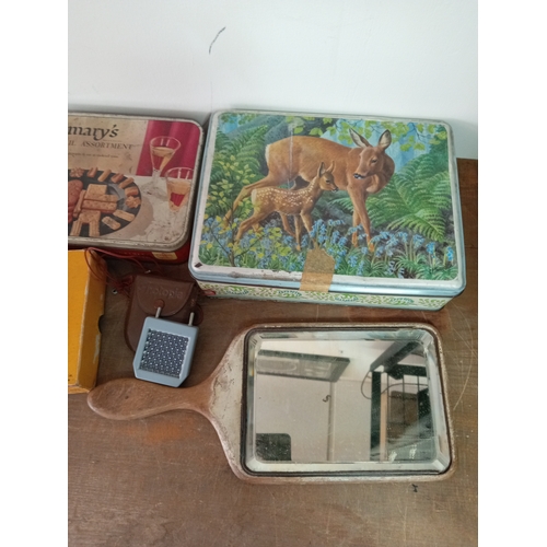 4 - Assortment Of Vintage Empty Tins, Boxes & Weston Master V Exposure Meter With Case