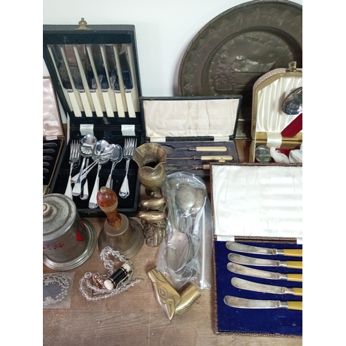 5 - Vintage & Antique Brass & Silver Plated Cutlery, Tankards, Trinket Boxes ETC

Cutlery with original ... 