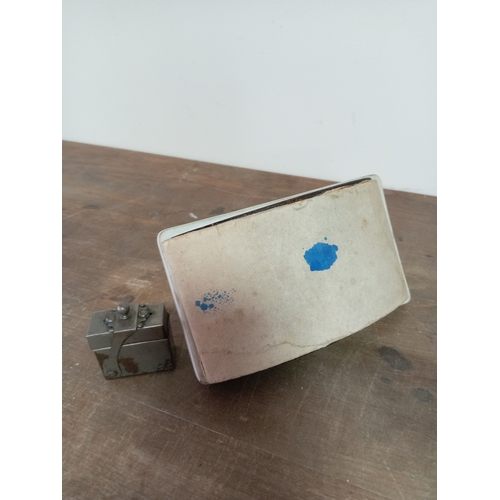 6 - Vintage Ceramic Ink Blotter Roller & Metal Pocket Ink Well Pot