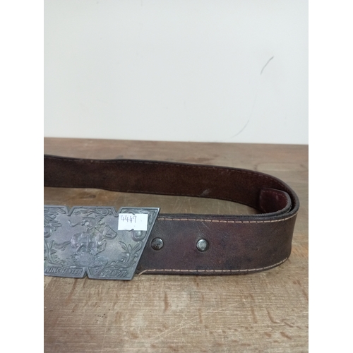 7 - Vintage Winchester Western Leather Belt Buckle USA