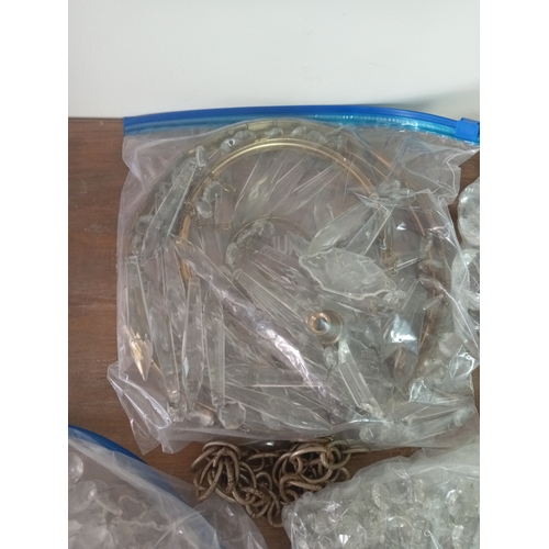 8 - Two different Crystal Pendant Light Fixtures, 1 modern Silver Coloured, 1 vintage Gold Coloured