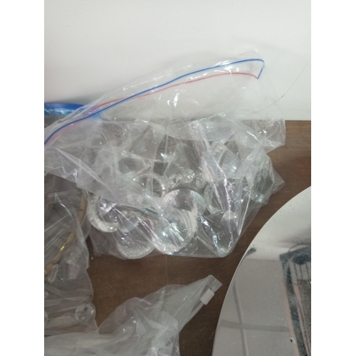 8 - Two different Crystal Pendant Light Fixtures, 1 modern Silver Coloured, 1 vintage Gold Coloured