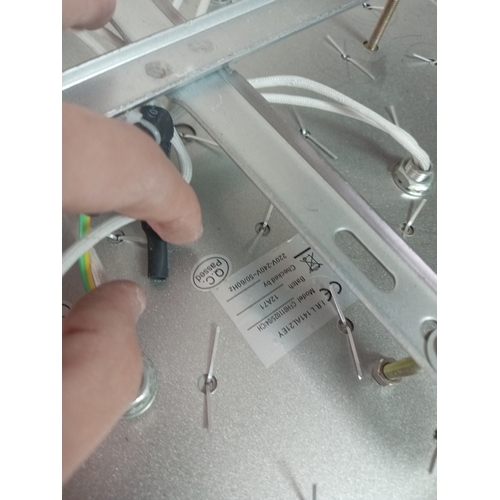 8 - Two different Crystal Pendant Light Fixtures, 1 modern Silver Coloured, 1 vintage Gold Coloured