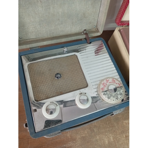 14 - Collection Of Two Vintage Portable Cased Radios Vidor & PYE

Untested From House Clearance