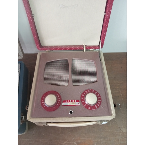 14 - Collection Of Two Vintage Portable Cased Radios Vidor & PYE

Untested From House Clearance