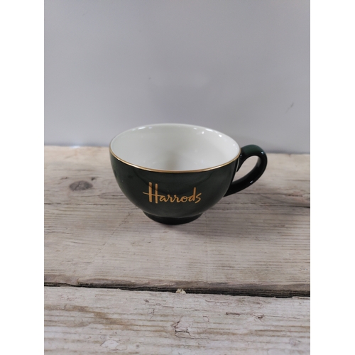 34 - A Harrods tea for 2 set To include 1 teapot, 2 teacups & a saucer.