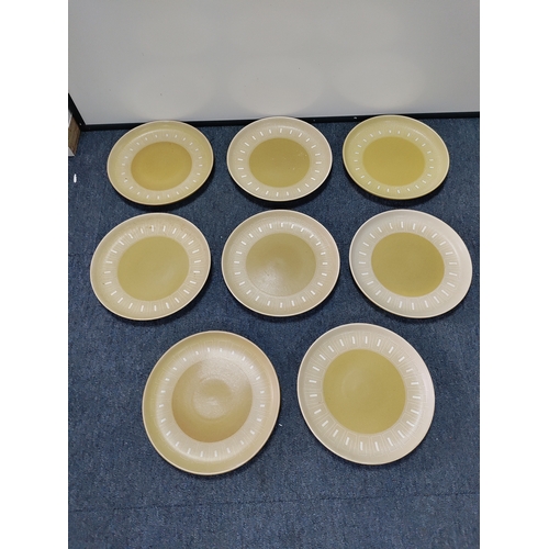 37 - A set of Denby ode tableware to include 8 x 10 inch plates, 6 x 8.5 inch plates, 10x  6.5 inch plate... 