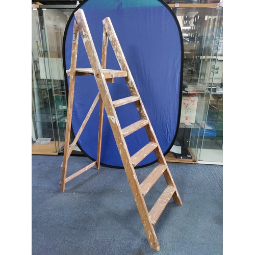 47 - A vintage wooden painters stepladder H 160 W 38