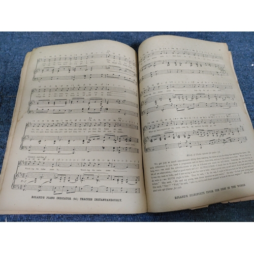 49 - A job lot of mid century glass, tins, lamp and sheet music