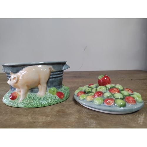 56 - A ceramic apple sauce bowl by James Herriot Country Kitchen and a Trade Plus Aid ornamental tea pot