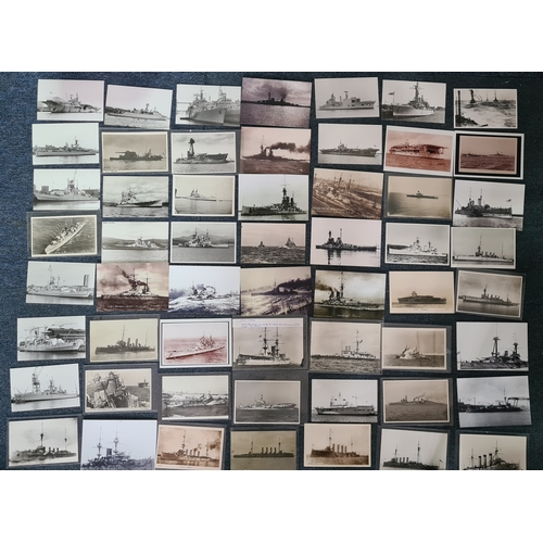 176 - A substantial collection of over 200 Warship postcards/ photographs and prints. Ships from the early... 