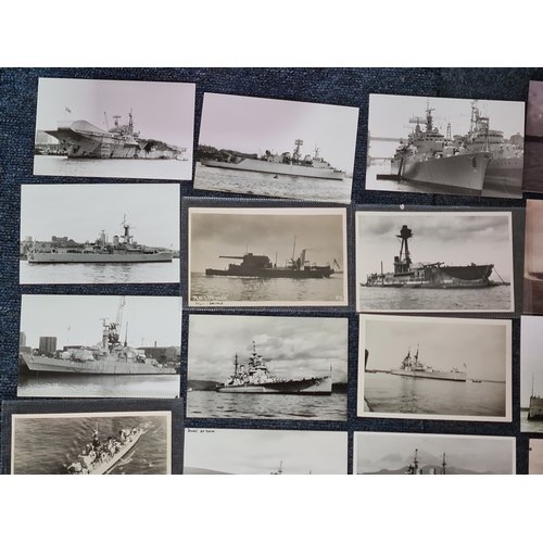 176 - A substantial collection of over 200 Warship postcards/ photographs and prints. Ships from the early... 