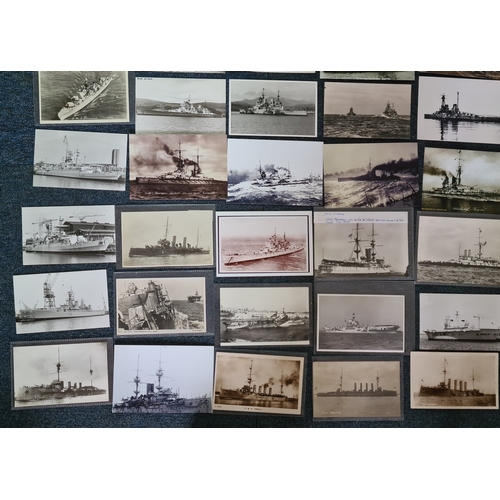 176 - A substantial collection of over 200 Warship postcards/ photographs and prints. Ships from the early... 