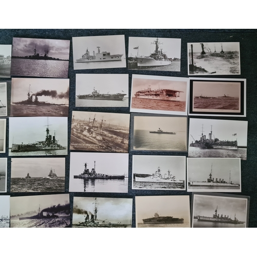 176 - A substantial collection of over 200 Warship postcards/ photographs and prints. Ships from the early... 
