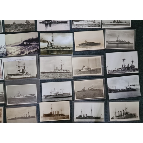 176 - A substantial collection of over 200 Warship postcards/ photographs and prints. Ships from the early... 