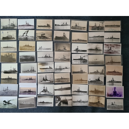 176 - A substantial collection of over 200 Warship postcards/ photographs and prints. Ships from the early... 