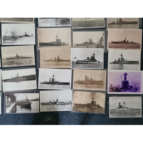 176 - A substantial collection of over 200 Warship postcards/ photographs and prints. Ships from the early... 