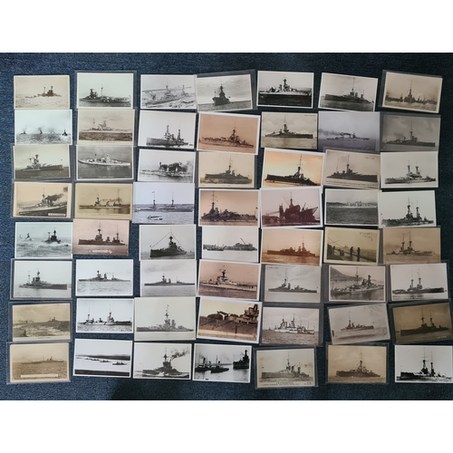 176 - A substantial collection of over 200 Warship postcards/ photographs and prints. Ships from the early... 