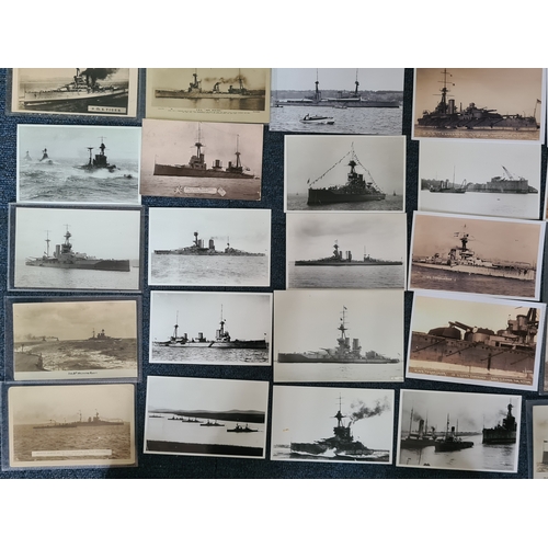 176 - A substantial collection of over 200 Warship postcards/ photographs and prints. Ships from the early... 