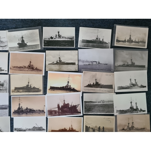 176 - A substantial collection of over 200 Warship postcards/ photographs and prints. Ships from the early... 