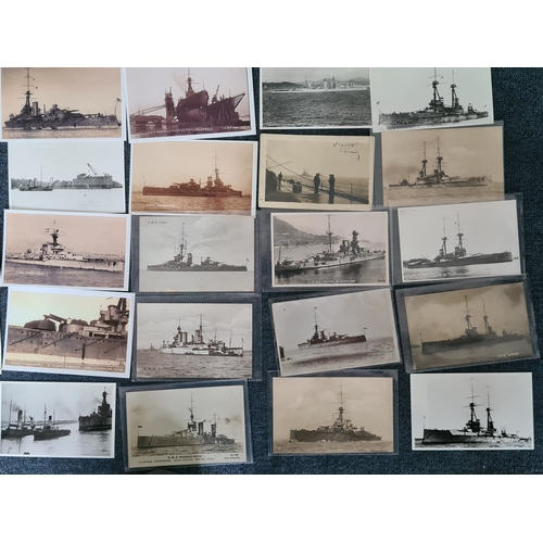 176 - A substantial collection of over 200 Warship postcards/ photographs and prints. Ships from the early... 