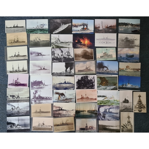 176 - A substantial collection of over 200 Warship postcards/ photographs and prints. Ships from the early... 
