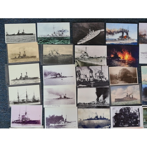 176 - A substantial collection of over 200 Warship postcards/ photographs and prints. Ships from the early... 