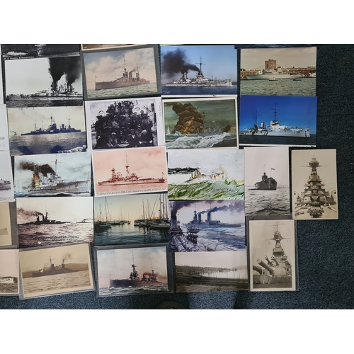 176 - A substantial collection of over 200 Warship postcards/ photographs and prints. Ships from the early... 