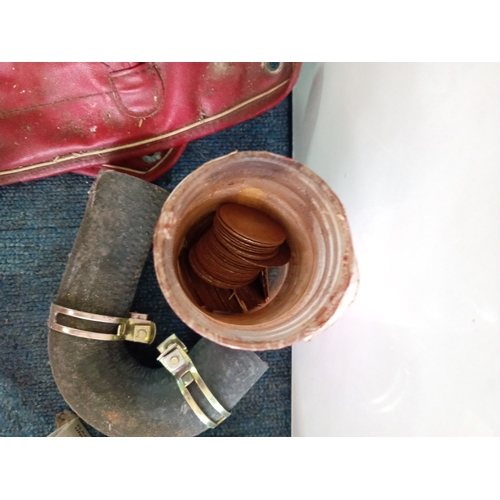 177 - A Collection of Vintage Automotive car parts to include a coolant hose, fuel pump, ignition coils an... 