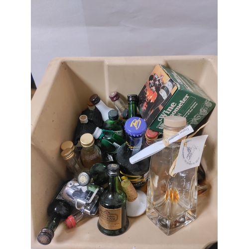 250 - A Job Lot of various Alcohol, to include; A 5 cl bottle of Dow's Midnight Port, a 5 cl bottle of M&S... 