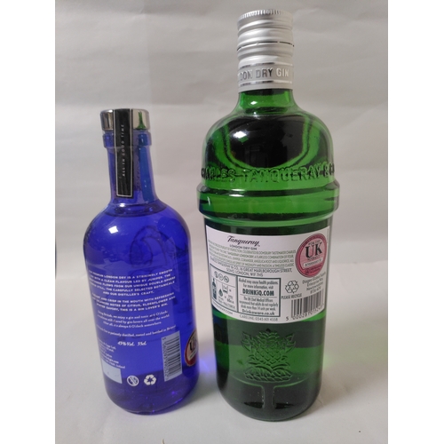 251 - Two bottles of Gin, to Include; one bottle of 6 o'clock London Dry Gin, and one bottle of Tanqueray ... 