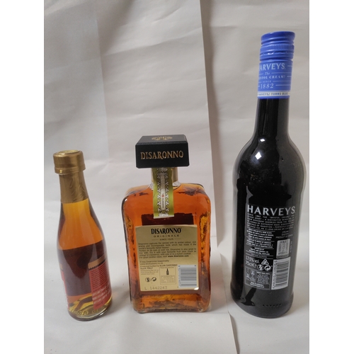 256 - Three bottles of Liqueur and Sherry, to include; one bottle of Harshel's Amaretto, one bottle of Ita... 